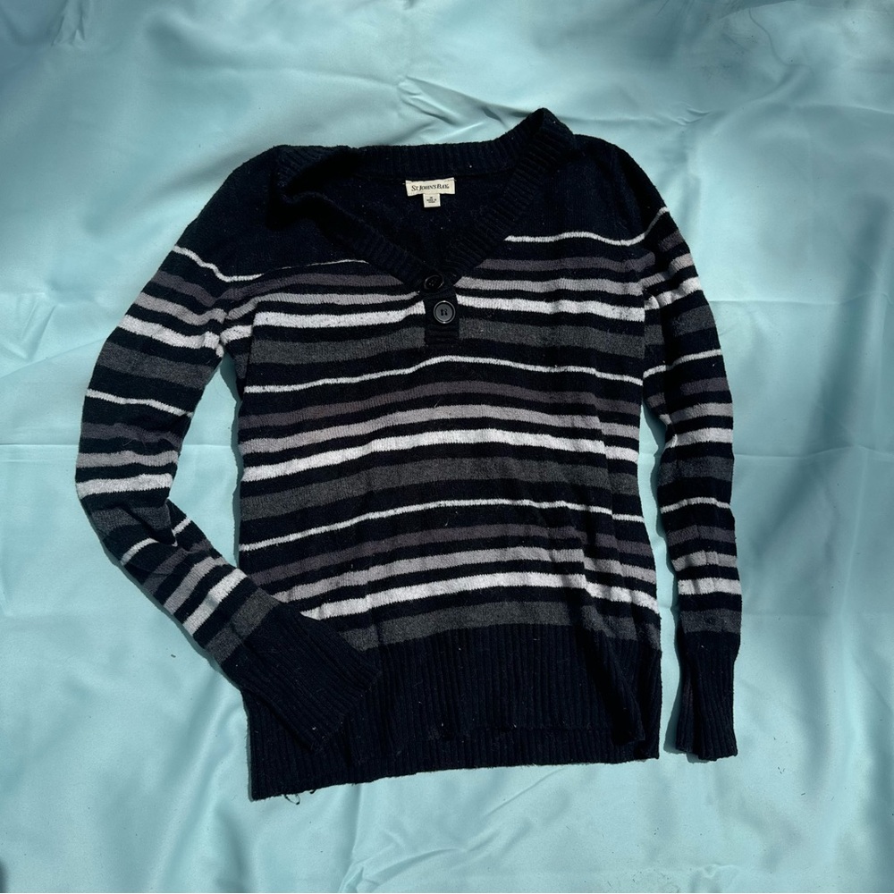Striped Black and Gray Sweater